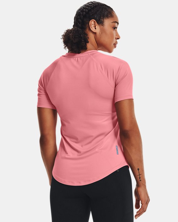 Women's UA RUSH™ HeatGear® Mesh Short Sleeve, Pink, pdpMainDesktop image number 1
